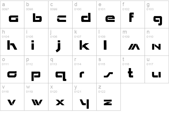Seperated lowercase a-z preview