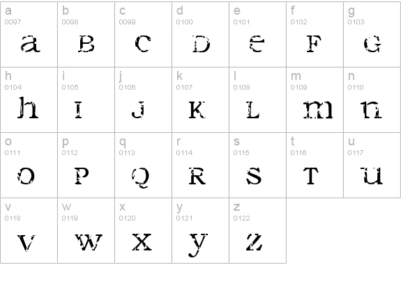 Seraphim lowercase a-z preview