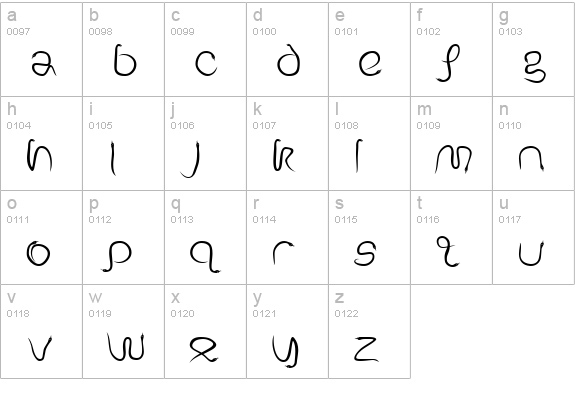 Serpent lowercase a-z preview