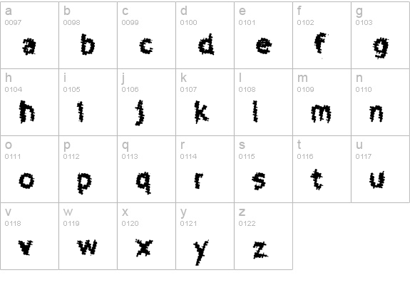 Sewer Sys lowercase a-z preview
