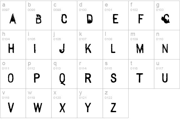 SextonSans lowercase a-z preview