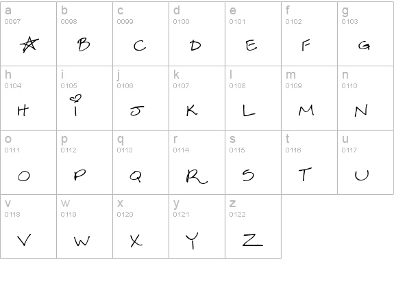 Sexy Sara lowercase a-z preview