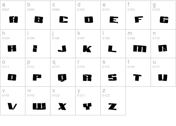 SF Aftershock Debris lowercase a-z preview