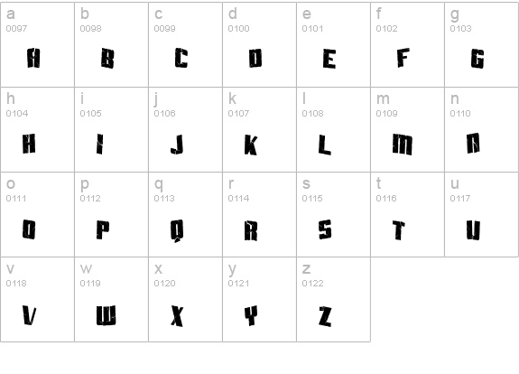 SF Aftershock Debris Condensed lowercase a-z preview