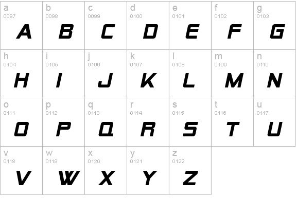 SF Alien Encounters Solid Italic lowercase a-z preview