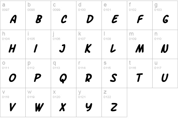 SF Arch Rival Bold Italic lowercase a-z preview