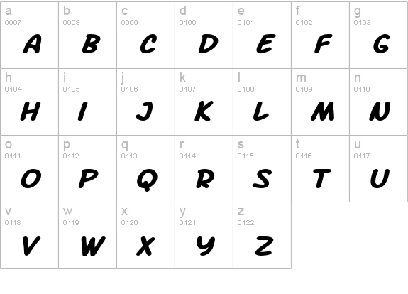 SF Arch Rival Extended Bold Italic lowercase a-z preview