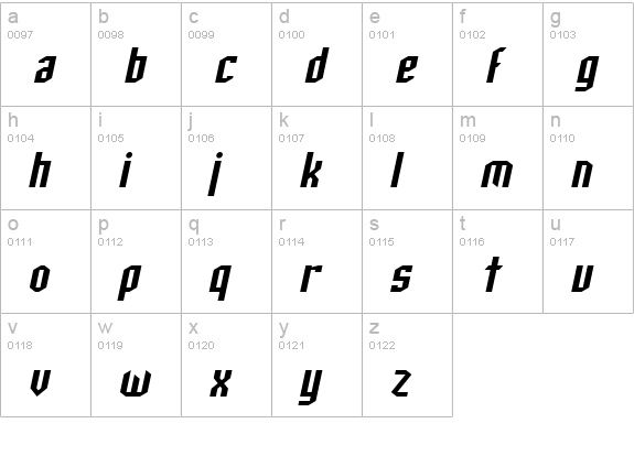 SF Archery Black Oblique lowercase a-z preview