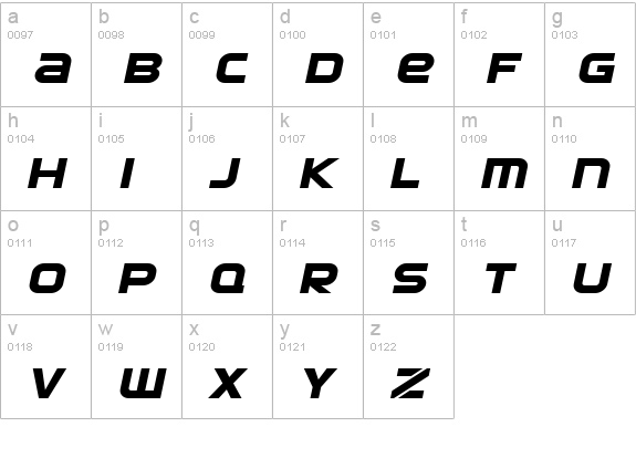 SF Automaton Extended Oblique lowercase a-z preview
