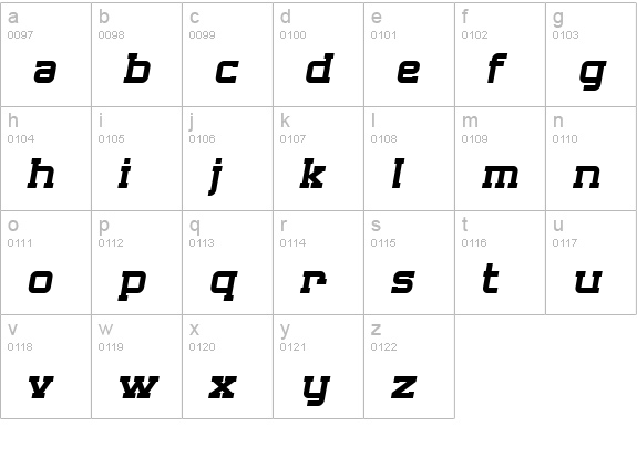 SF Big Whiskey lowercase a-z preview