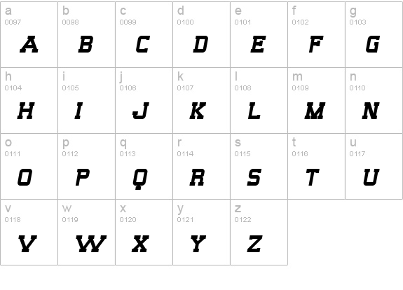 SF Big Whiskey SC lowercase a-z preview