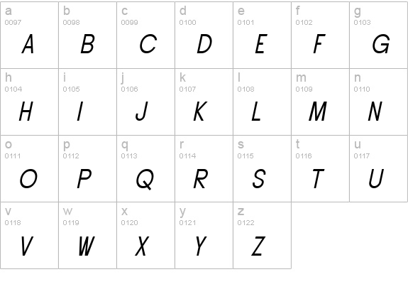 SF Buttacup Lettering Oblique lowercase a-z preview