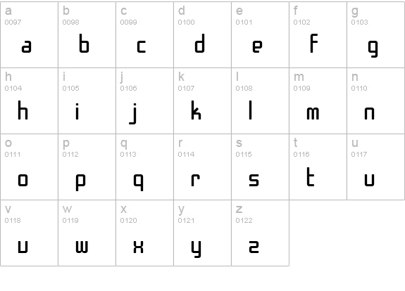 SF Chrome Fenders lowercase a-z preview