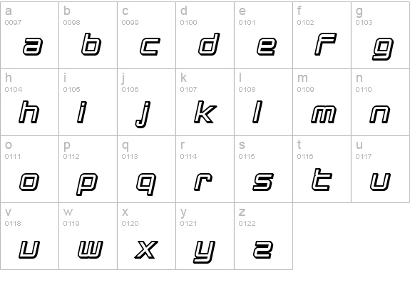 SF Chromium 24 Bold Oblique lowercase a-z preview