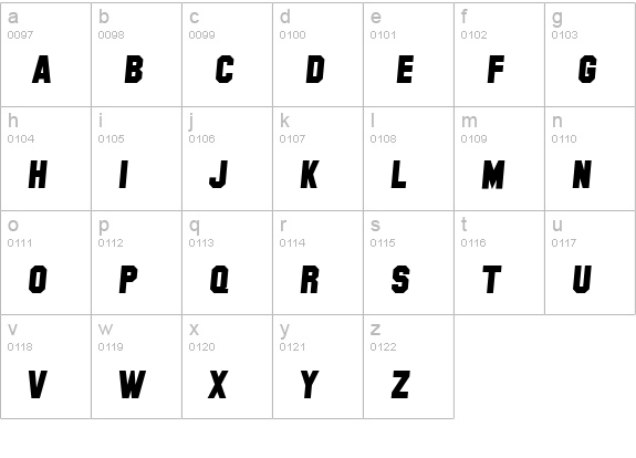 SF Collegiate Solid Bold Italic lowercase a-z preview