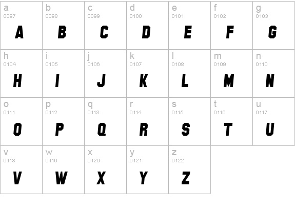 SF Collegiate Solid Italic lowercase a-z preview
