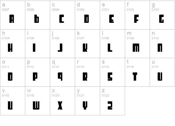 SF Cosmic Age Bold lowercase a-z preview