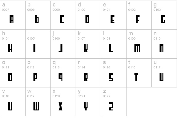 SF Cosmic Age Condensed lowercase a-z preview