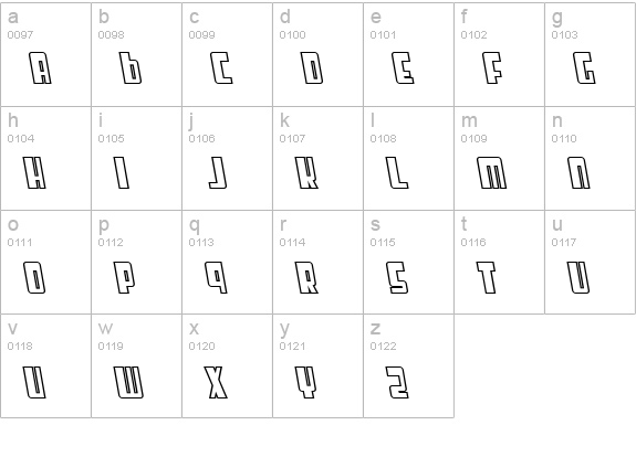 SF Cosmic Age Outline Oblique lowercase a-z preview