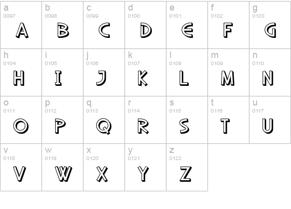 SF Diego Sans Shaded lowercase a-z preview