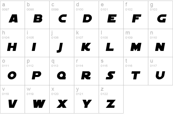 SF Distant Galaxy Italic lowercase a-z preview