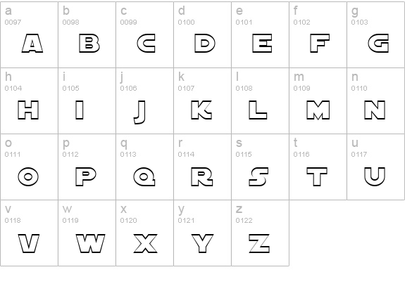 SF Distant Galaxy Outline lowercase a-z preview