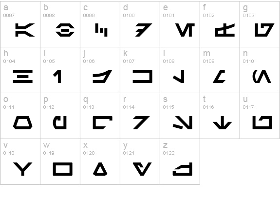 SF Distant Galaxy Symbols lowercase a-z preview