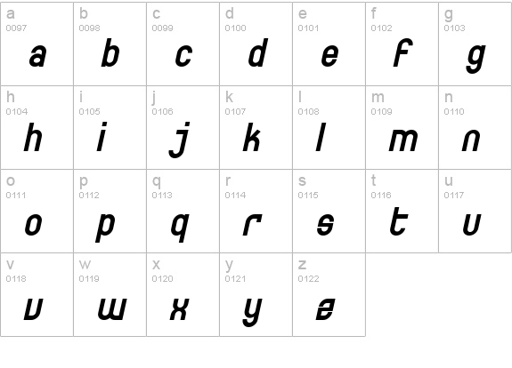 SF Eccentric Opus Bold Oblique lowercase a-z preview
