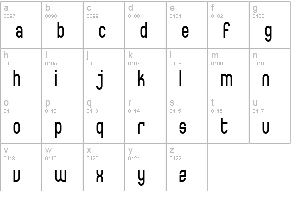 SF Eccentric Opus Condensed lowercase a-z preview