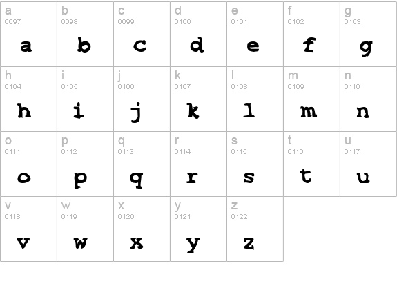 SF Espionage Heavy lowercase a-z preview