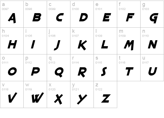 SF Espresso Shack Bold Italic lowercase a-z preview