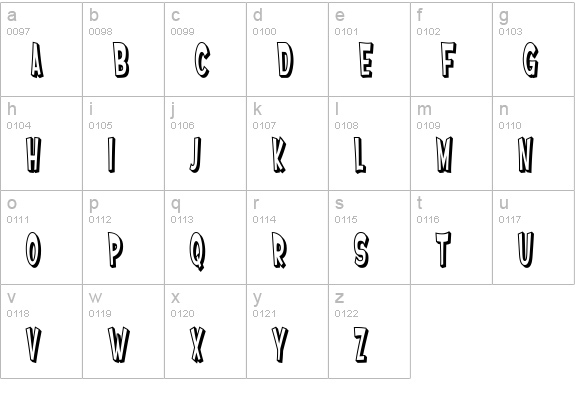 SF Ferretopia Shaded lowercase a-z preview