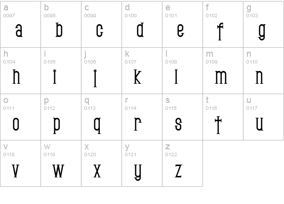 SF Gothican Bold lowercase a-z preview