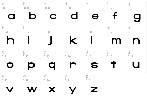SF Grandezza Heavy lowercase a-z preview