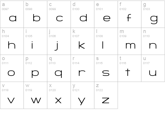 SF Grandezza Light lowercase a-z preview
