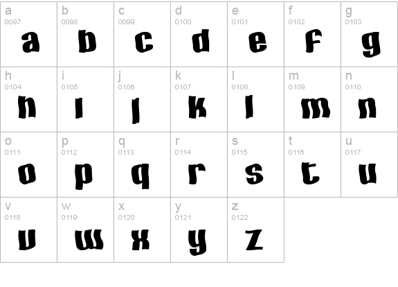 SF Hallucination lowercase a-z preview