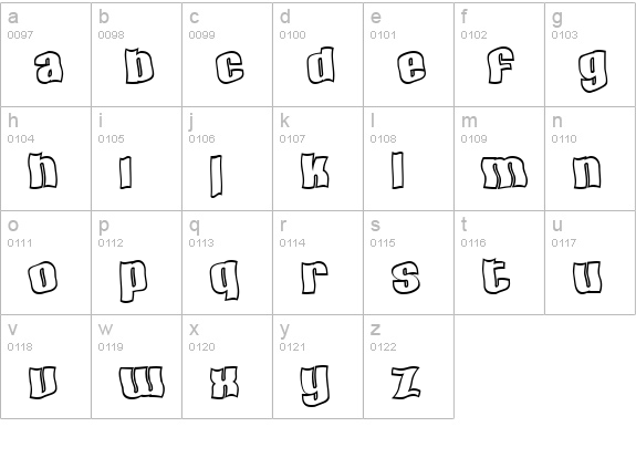 SF Hallucination Outline lowercase a-z preview