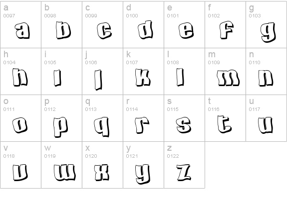 SF Hallucination Shadow lowercase a-z preview