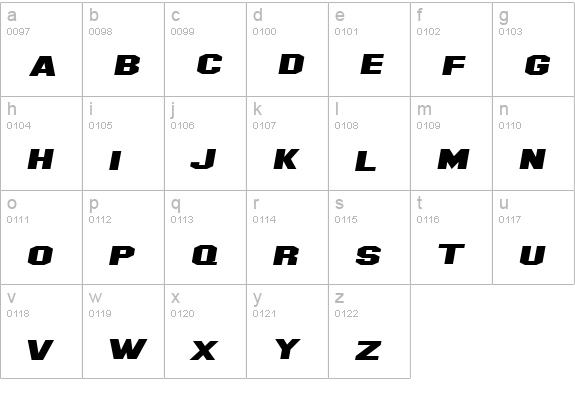 SF Hollywood Hills Extended Italic lowercase a-z preview
