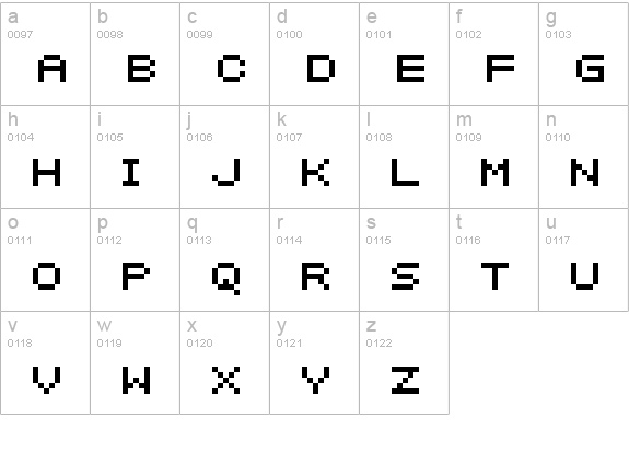 SF Intermosaic lowercase a-z preview