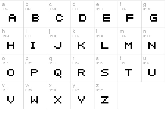 SF Intermosaic B lowercase a-z preview