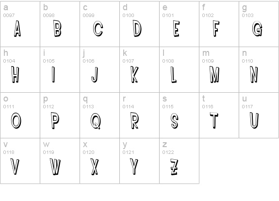 SF Intoxicated Blues Shaded lowercase a-z preview