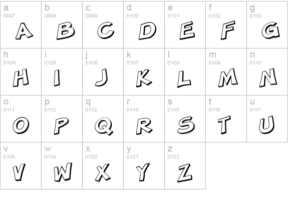 SF Minced Meat Shaded lowercase a-z preview