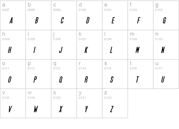 SF Movie Poster Bold Oblique lowercase a-z preview