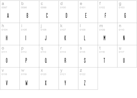 SF Movie Poster Condensed lowercase a-z preview