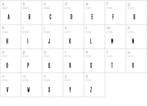 SF Movie Poster Condensed Bold lowercase a-z preview