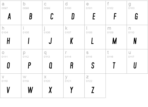 SF Movie Poster Italic lowercase a-z preview