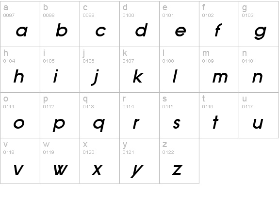SF Old Republic Bold Italic lowercase a-z preview