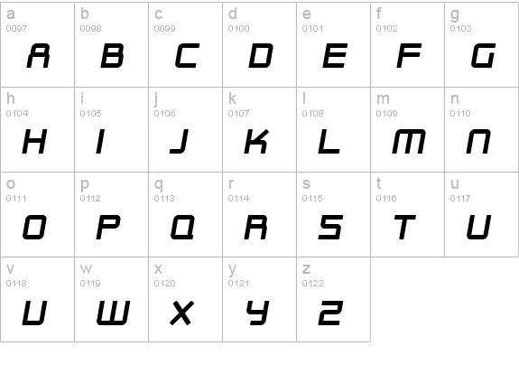 SF Outer Limits lowercase a-z preview