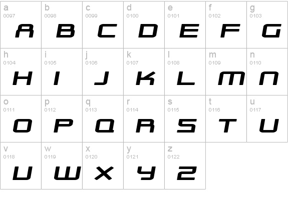 SF Outer Limits Extended lowercase a-z preview